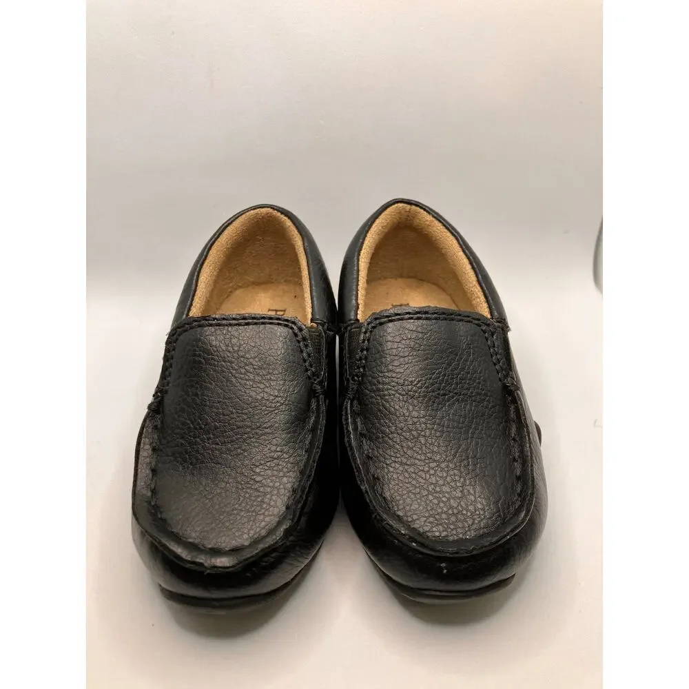 Children's PLACE Sz 4 Boys Black Loafers Slip On‎ Toddler Shoes Church Formal